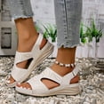thumbnail image 4 of Women's Orthopedic Wedge Walking Sandals Beach Comfortable Arch Support Platform Casual Sandals Adjustable, 4 of 6