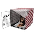 thumbnail image 2 of 4th of July Dog Crate Cover, Stripes with Stars Freedom and Liberty of the USA National Holiday, Easy to Use Pet Kennel Cover for Medium Large Dogs, 35" x 23" x 27", Royal Blue Beige Red, by Ambesonne, 2 of 6