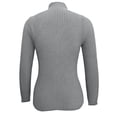 thumbnail image 7 of Lumtrix Womens Long Sleeve Turtleneck Sweaters Ribbed Knit Pullover Tops Slim Fit Basic Casual Tops Button Down Sweatshirt Gray M, 7 of 7