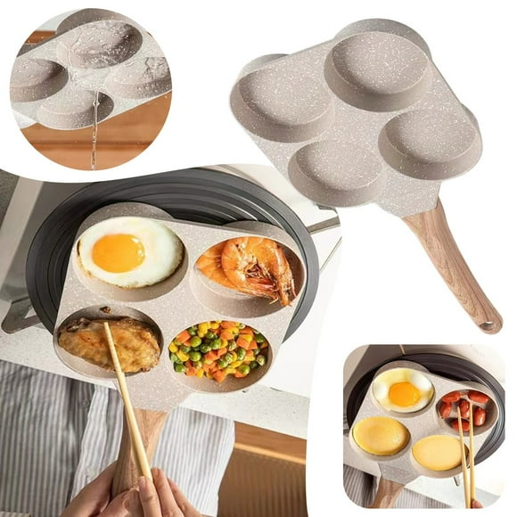 LLQkigsxse Solid Copper Pens Four Hole Nonstick Egg Burger Frying Pan Pan Induction Cooker Universal Mini Frying Pan