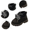 thumbnail image 5 of CAICJ98 Toddler Boys Girls Short Boots Kids Outdoor Waterproof Hiking Ankle Booties Non-Slip Girl Combat Boots Black,6.5(Toddler/Little Kid), 5 of 7