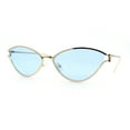 thumbnail image 3 of Womens Metal Rim Cat Eye Breezy Casual Fashion Sunglasses Gold - Blue, 3 of 7