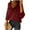 Red, variant on GigrtiJin Plus Size Casual Sweater for Women Solid Color V Neck Button Ruffle 3/4 Sleeve Blouse Loose Casual Tunic