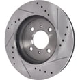thumbnail image 6 of New Cross-drilled and Slotted Brake Disc Compatible With Mitsubishi Mirage DE 4 Cyl 1.8L Mirage LS 4 Cyl 1.8L Lancer SE 4 Cyl 2.0L 1998-2007 By 31300 145377 4886973 60072033 31300G, 6 of 7