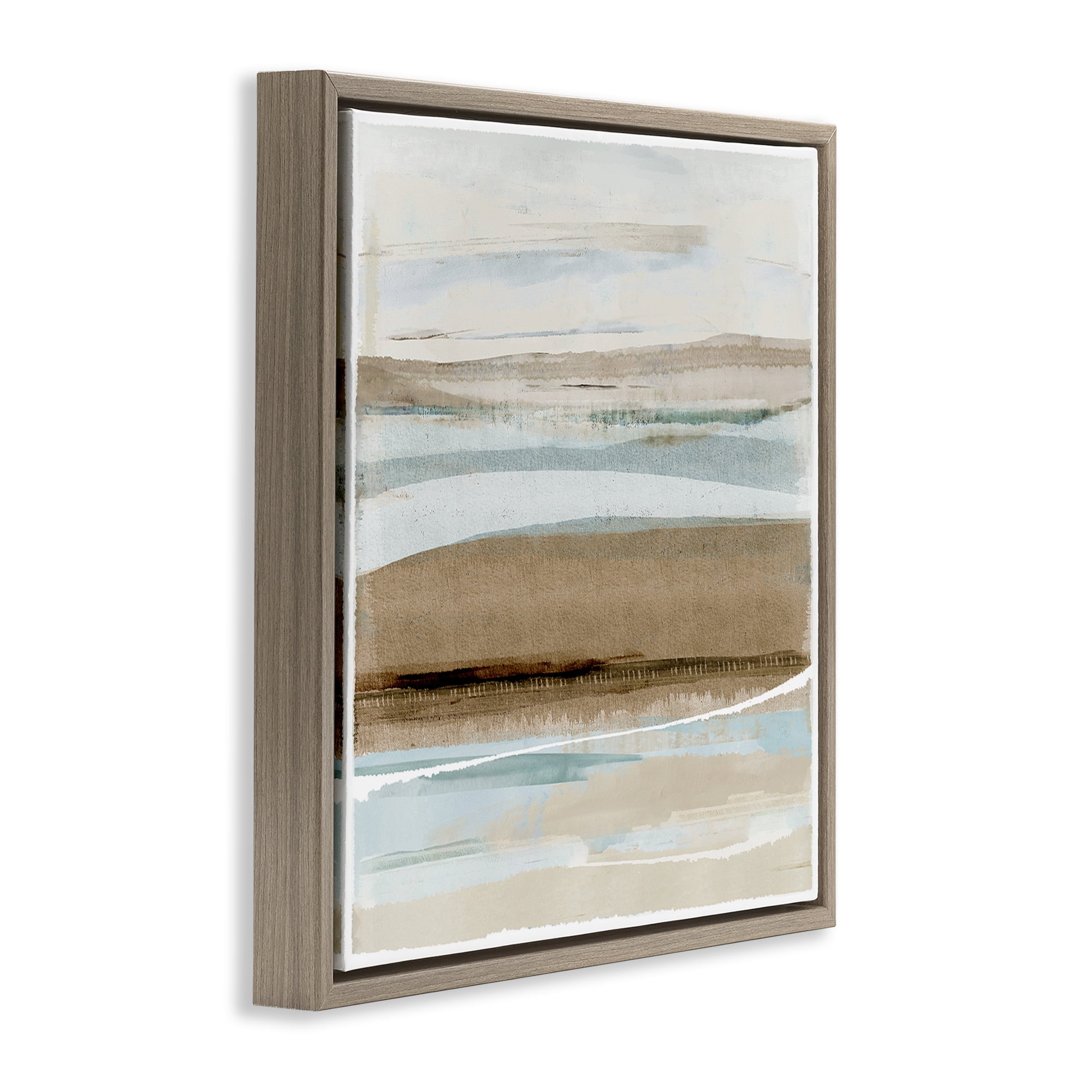 Stupell Industries Soft Winter Sands Abstract Painting Brown Floater Framed Canvas Art Print Wall Art, 18 x 18
