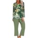 thumbnail image 1 of Puntoco Pijamas para mujer Conjunto de pijama con parte superior y pantalones casuales con estampado navideño para mujer, 1 of 4