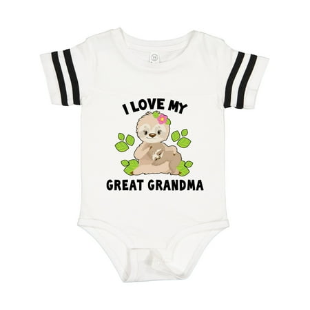 

Inktastic Cute Sloth I Love My Great Grandma with Green Leaves Gift Baby Boy or Baby Girl Bodysuit