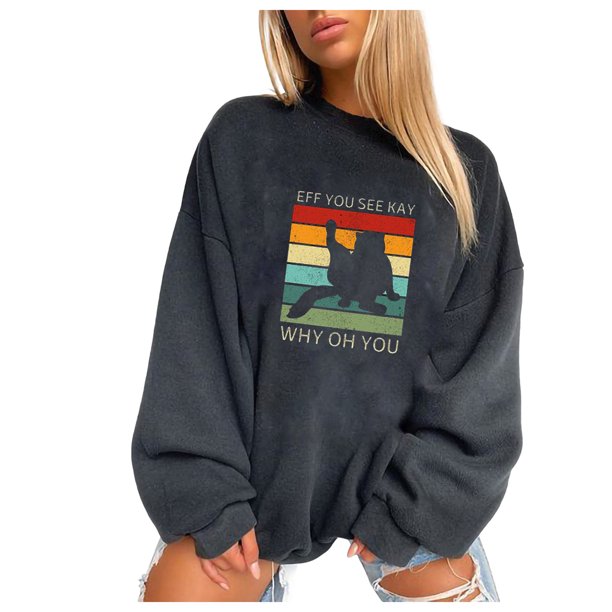 Tops de mujer Sudadera con estampado de sol de invierno Tops de jersey Fridja fksj1908