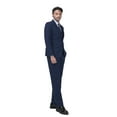 thumbnail image 5 of Cloudstyle Men's Solid Color Single-Breasted One-Button Suit Set (Jacket + Pants) with Side Vents - Slim Fit Spring Formal Wear Two-Piece, 5 of 13