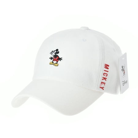 WITHMOONS Disney Mickey Mouse Neh Boo Embroidery Baseball Cap CR1631 (White)
