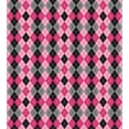 thumbnail image 3 of Abstract Duvet Cover Set, Argyle Motif with Diamonds and Lozenges Infinite Symmetric Stripes Image, Decorative 3 Piece Bedding Set with 2 Pillow Shams, Calking Size, Pale Pink Black Grey, by Ambesonne, 3 of 3
