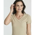 thumbnail image 3 of 3 Pack: Women's Ribbed Knit Short-Sleeve V-Neck Swing T-Shirt Casual Dress (Available In Plus), 3 of 6