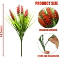thumbnail image 7 of Zukuco 4 Bundles Artificial Plants Outdoor Faux Lavender Flowers Fake Monkey Grass UV Resistant Plastic Greenery Plants for Garden Home Porch Window Patio Hanging Planter Indoor Decor (Red), 7 of 7
