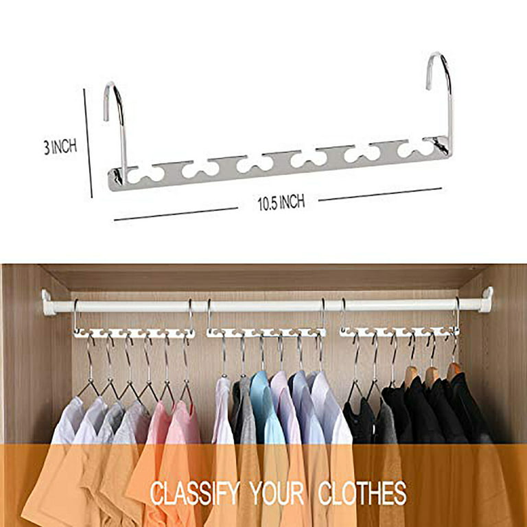 Ycolew Closet Organizers and Storage Magic Hangers Stainless Steel Space  Saving Hangers Upgraded Sturdy Drop Down Hangers Clothes Hangers Space  Saving College Dorm Room Essentials 