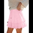 thumbnail image 2 of Falda Pantalón con Volantes y para Mujer, Estilo Casual, Cintura Alta, Rosa, Talla XL, 2 of 8