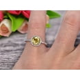 thumbnail image 5 of 1.75 Carat 6mm Round Cut Champagne Diamond Moissanite Engagement Ring On 10K White Gold Art Deco Anniversary Gift, 5 of 5