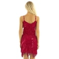thumbnail image 2 of CHICTRY Womens Sequins Fringes Latin Dancewear Shiny Tassels Rumba Flapper Dress, 2 of 7