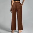 thumbnail image 6 of Bovemsi Casual Pants for Women Solid Color Loose Pockets Elastic Belt Waist Long Trousers for Travel, 6 of 6