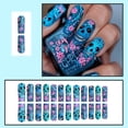 thumbnail image 2 of ONLYEOR Halloween Medium Long Press On Nails, Colored Nail Tips with Spooky Prints, Reusable Fake Nails for DIY Manicure, 2 of 6