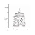 thumbnail image 2 of 925 Sterling Silver Small #64 (14x20mm) Pendant / Charm, 2 of 2