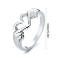 thumbnail image 4 of Qarigey Anillo de apertura Ajustable Fiesta Cumpleaños Joyería elegante Moda Decoración romántica Novia Hermana Regalo Plata Type1 NO1, 4 of 6