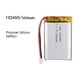 thumbnail image 1 of 103450 3.7v 2000mah Batería recargable de litio de polímero de Lipo, 1 of 4