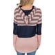 thumbnail image 3 of Sudadera con capucha de manga larga con empalme a rayas, suave y holgada, para mujer, para la cita diaria en la universidad, 3 of 6
