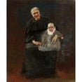 thumbnail image 2 of Wacław Szymanowski 12x14 Black Ornate Wood Framed Double Matted Museum Art Print Titled: Portrait of Michalina Szymanowska Nee Naimska, Artist's Mother with Her Grandson Wacław (1895), 2 of 5