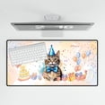 thumbnail image 4 of Watercolor Manx Happy Birthday Celebration Balloons Gift Party Desk Mat Full Keyboard Mouse Pad Cat Lover Kitten Owner Gifts Large Mousepad - 00028, 4 of 5