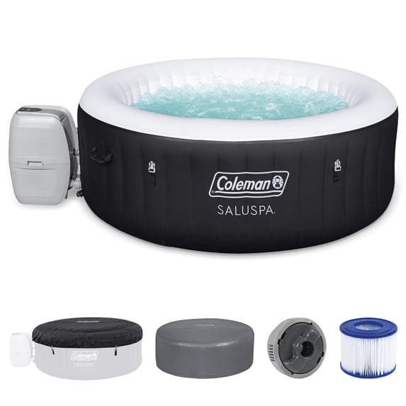 Open Box Bestway Coleman AirJet Inflatable Hot Tub w/ Cover Pump #P08411