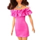 thumbnail image 5 of Barbie Fashionistas Doll #217 with Brown Wavy Hair Half-Up Half-Down & Pink Dress, 65th Anniversary Collectible Fashion Doll, 5 of 5