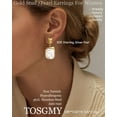 thumbnail image 2 of Gold Rectangle Stud Earrings For Women, Gold statement Earrings Dainty Thick Stud Earrings Gold Square Heart Pearl Wrinkle Irregular Drop Earring Minimalist Geometric Earrings, 2 of 5