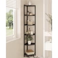 thumbnail image 6 of Corner Shelf Stand, Corner Bookshelf, Storage Standing Shelf Unit with Metal Frame, Plant Stand, Corner Bookcase for Living Room, Home Office, Bedroom, 6-Tier Black, 6 of 16