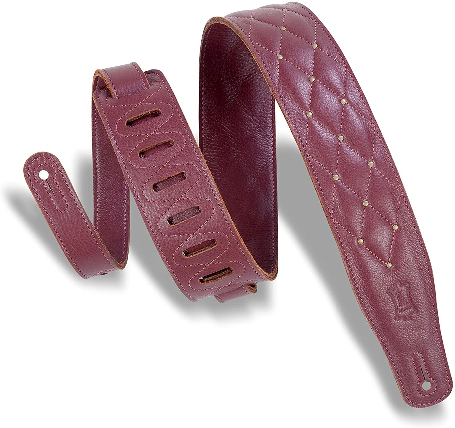 Levy's Leathers 2.5" Garment Leather Guitar Strap Tufted Design