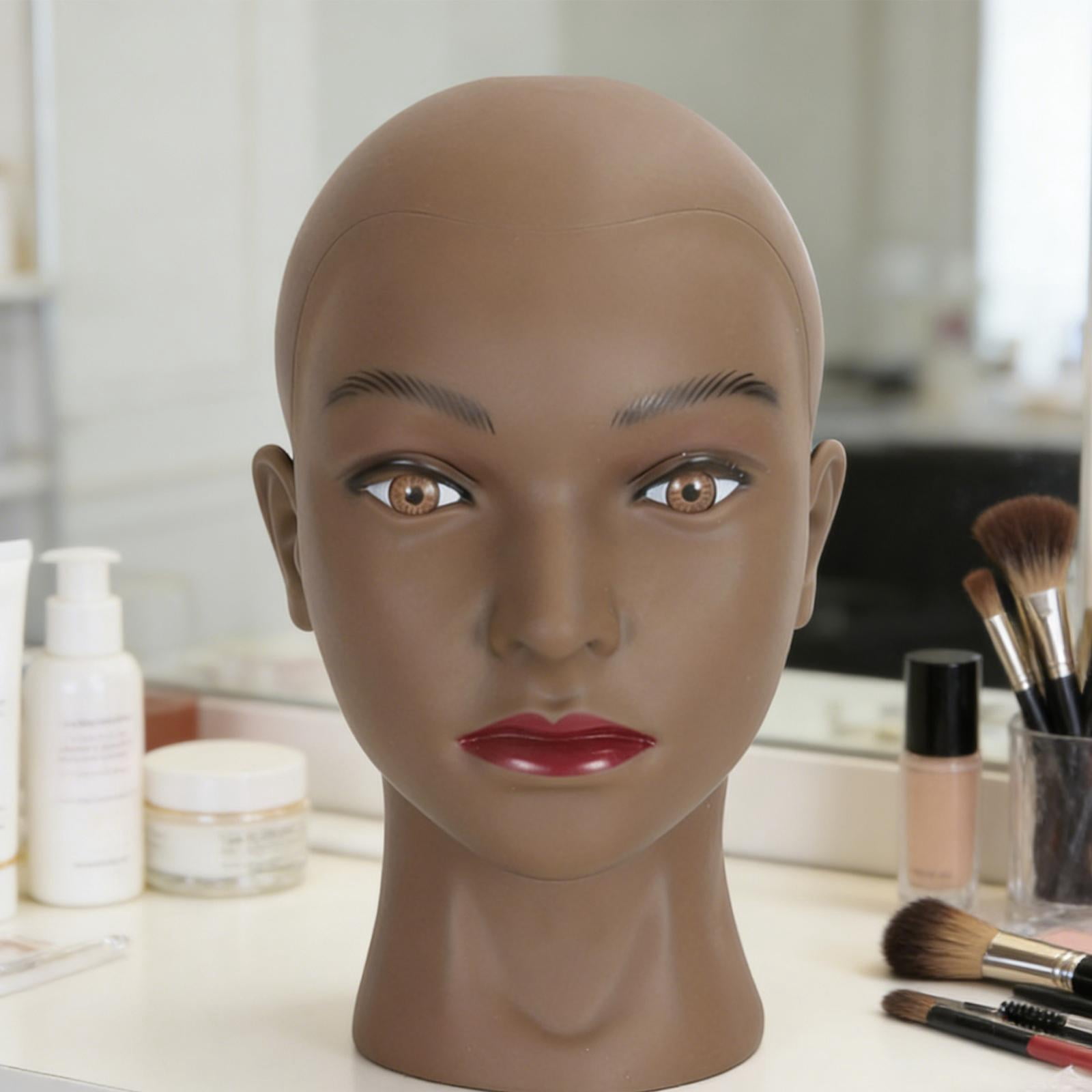 Serenable Female Mannequin Head Manikin Head Realistic Prop Wig Display Display Model for Styling Headdress Scarves Retail Beauty Salon black