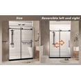 thumbnail image 2 of Youmumeub 56-60" W x 76" H Frameless Sliding Shower Door, 1/4" Clear Tempered Glass with Explosion-Proof Film, Stainless Steel Hardware, Bathroom Shower Enclosure, Matte Black, 2 of 23