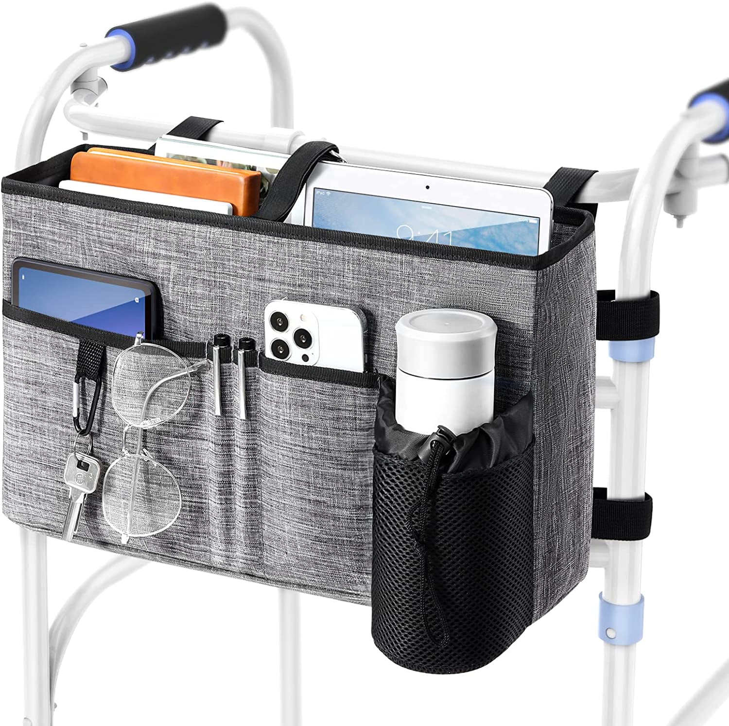 Rhino Valley Walker Bag, Multi Pockets Folding Walker Basket Tote Bag