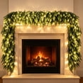 thumbnail image 3 of 106" Pre‑Lit Christmas Norfolk Pine Garland, Thick Dense Artificial Cypress Greenery Garland with LED Lights, Holiday Hanging Decor for Fireplace Mantel Table Wall Door Frame, 3 of 9