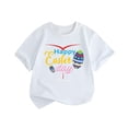 thumbnail image 1 of Gibobby Blusas Casual Verano Nueva ropa para niños Estilo de Europa y Unidos Camiseta de manga corta para niñas Conejito de Pascua Camiseta con cuello redondo estampado lindo （Blanco， 0-2 Años), 1 of 3