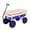 Blue, variant on IVV Garden Wagon Cart with Red Steel Tray & Natural Wood Side Panels, Outdoor Utility Cart with Ergonomic Handle and 10" Pneumatic Wheels for Lawn Yard Hillside Transport