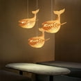 thumbnail image 4 of Arturesthome Whale Wood Hanging Pendant Light Whale Hanging Lamp Contemporary 1 Light Wooden Pendant Lighting Art Deco Hanging Light Woodcraft Japanese Style Fish Hanging Lamp, 4 of 13