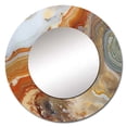 thumbnail image 2 of Designart "Aqua Symphony Orange Beige Elegance" Abstract Round Mirror Wall Décor Modern - Large Orange Round Mirror - Round Mirror 36" x 36" Inch, 2 of 5