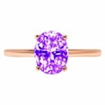 thumbnail image 7 of Solitaire Engagement Ring for Women - 2ct Natural Amethyst in 14K Rose Gold Promise Ring, 7 of 7