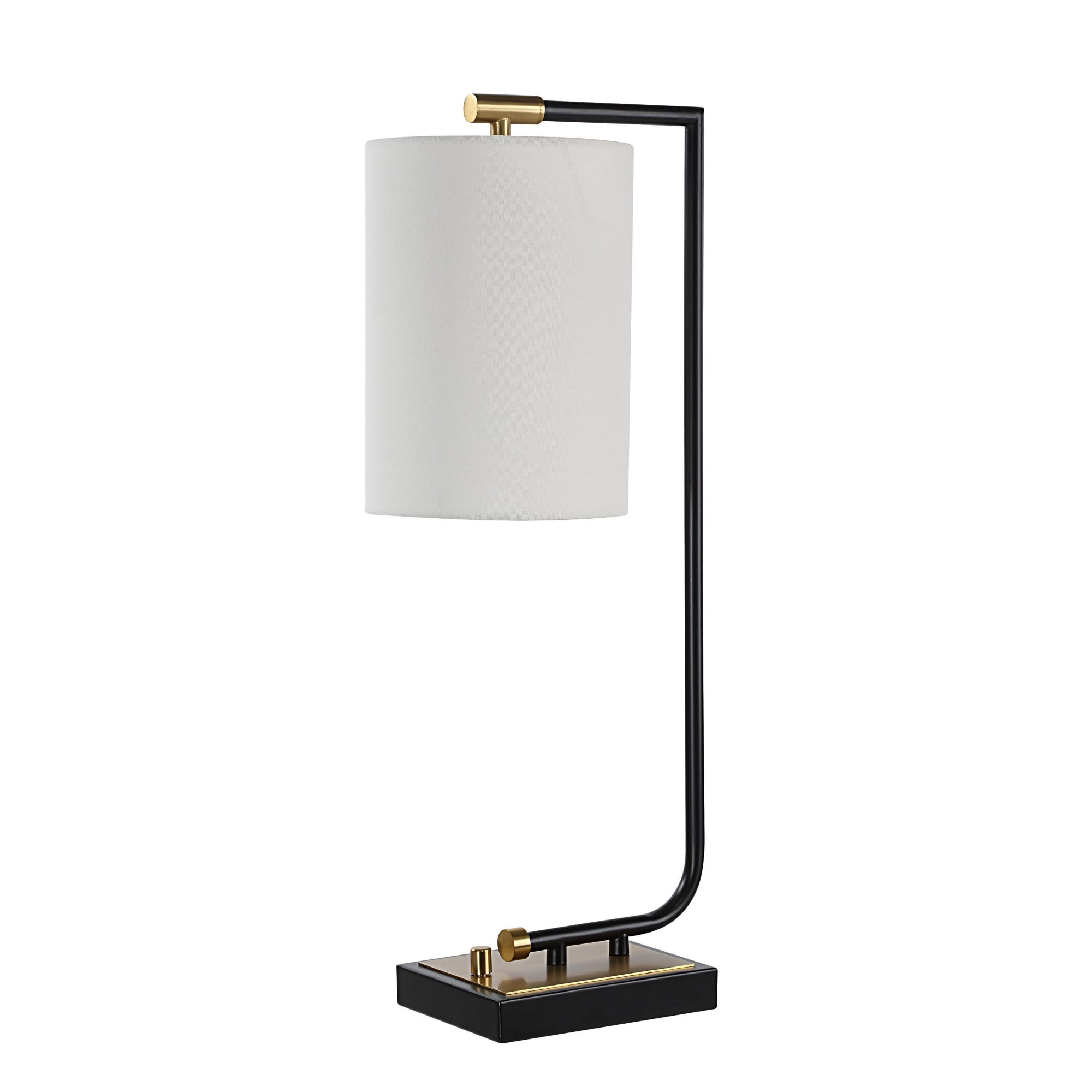 Signature Home Collection USB Powered Table Lamp with Drum Shade - 28" - Matte Black