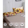 thumbnail image 4 of Sunflower Pillow Covers King Size, Farmhouse Rose Floral Vintage Butterfly Soft Bed Throw Pillowcases Breathable Cooling Long Lumbar Body Pillow Sham Cover for Bed Sofa 20''x40'', 4 of 7