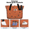 thumbnail image 2 of Tote Bag for Women - Halloween Spider Web and Bats Shoulder Bag - Large Utility Work Duffle Bag with Zipper Handbag for Travel, Work, Sprots, 2 of 5