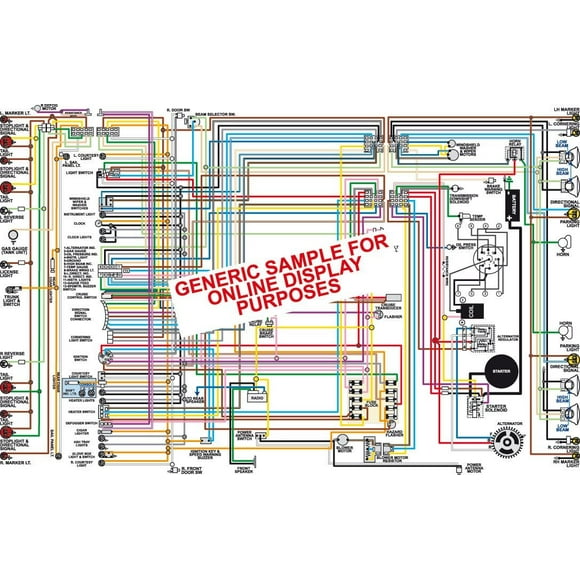 Full Color Laminated Wiring Diagram FITS 1968 Pontiac Firebird Large 11" X 17" Size (all models)