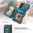 thumbnail image 5 of A14 5G Case,Card Holder Wallet for Galaxy A14 5G Phone Case,Ring Holder Stand,RFID-Blocking,Wrist Strap,Camera Protector,Leather Protective  Flip Cover for Samsung A14 5G Case (Green), 5 of 14