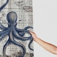 thumbnail image 3 of Orinice  Nautical Octopus Shower Curtain Funny Fun Kraken Anchor Ocean Cool Pirate Ship Anime Sailboat Beach Theme Map Coastal Sea Kids Boys Home Bathroom Decor Bathtub Set, Blue White Gray 36x72, 3 of 7