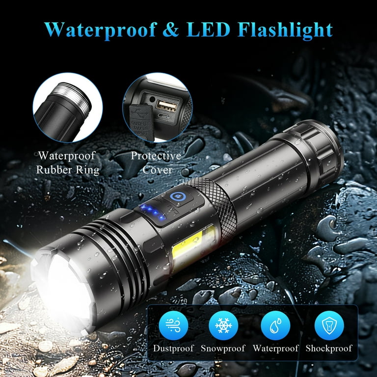 LED Flashlights, 90000 Lumens Zoomable 7 Modes Rechargeable LED Flashlights, 90000 Lumens Zoomable 7 Modes Rechargeable